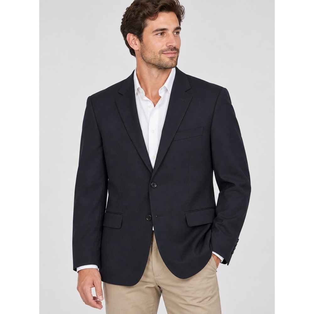J. Ferrar Mens Modern Fit Blazer Black 2-Button Sport Coat 44 Regular RN 93677